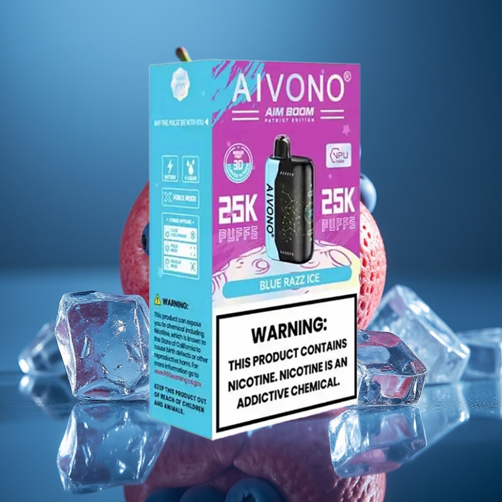 Aivono AIM BOOM 25000 Puffs Blå Hallon Is 0%/2%/3%/5% 28ml 650mAh