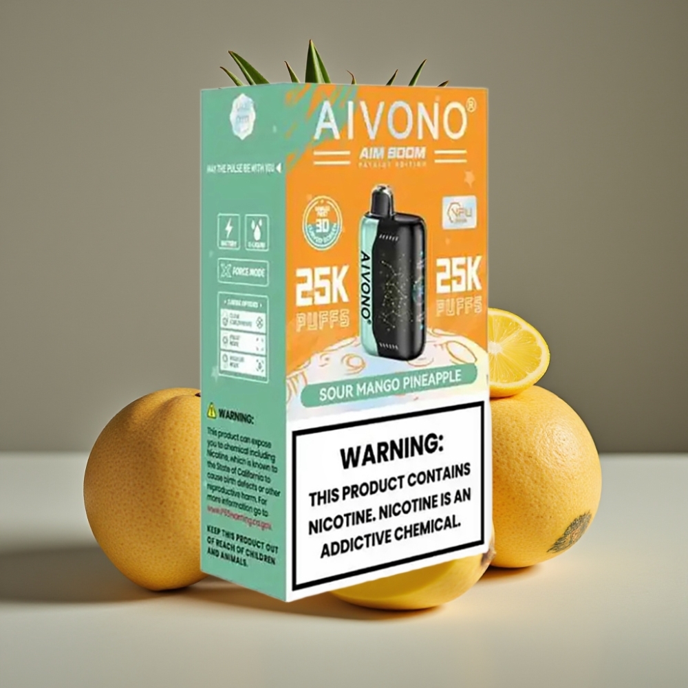 Aivono AIM BOOM 25000 Puffs Sur Mango Ananas 0%/2%/3%/5% 28ml 650mAh