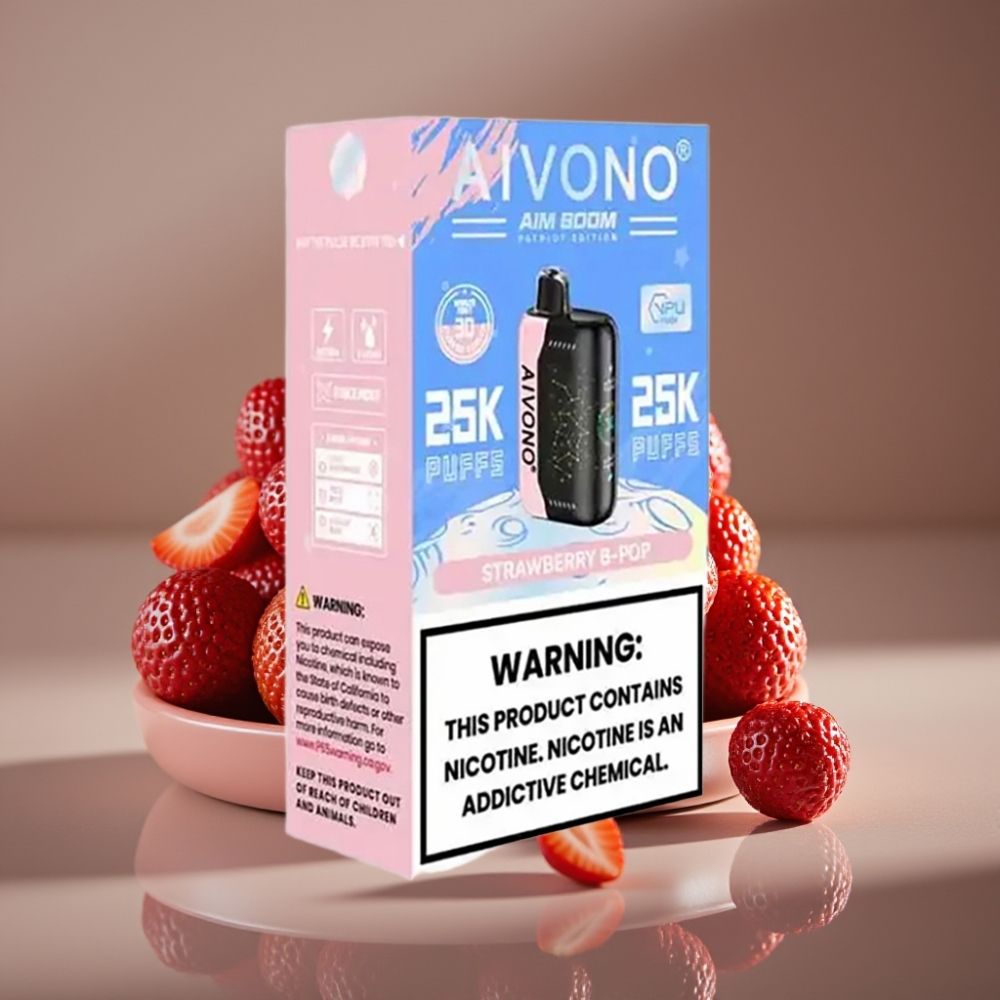 Aivono AIM BOOM Jordgubb B Pop 25000 Puffs 28ml 650mAh 1.2 ohm