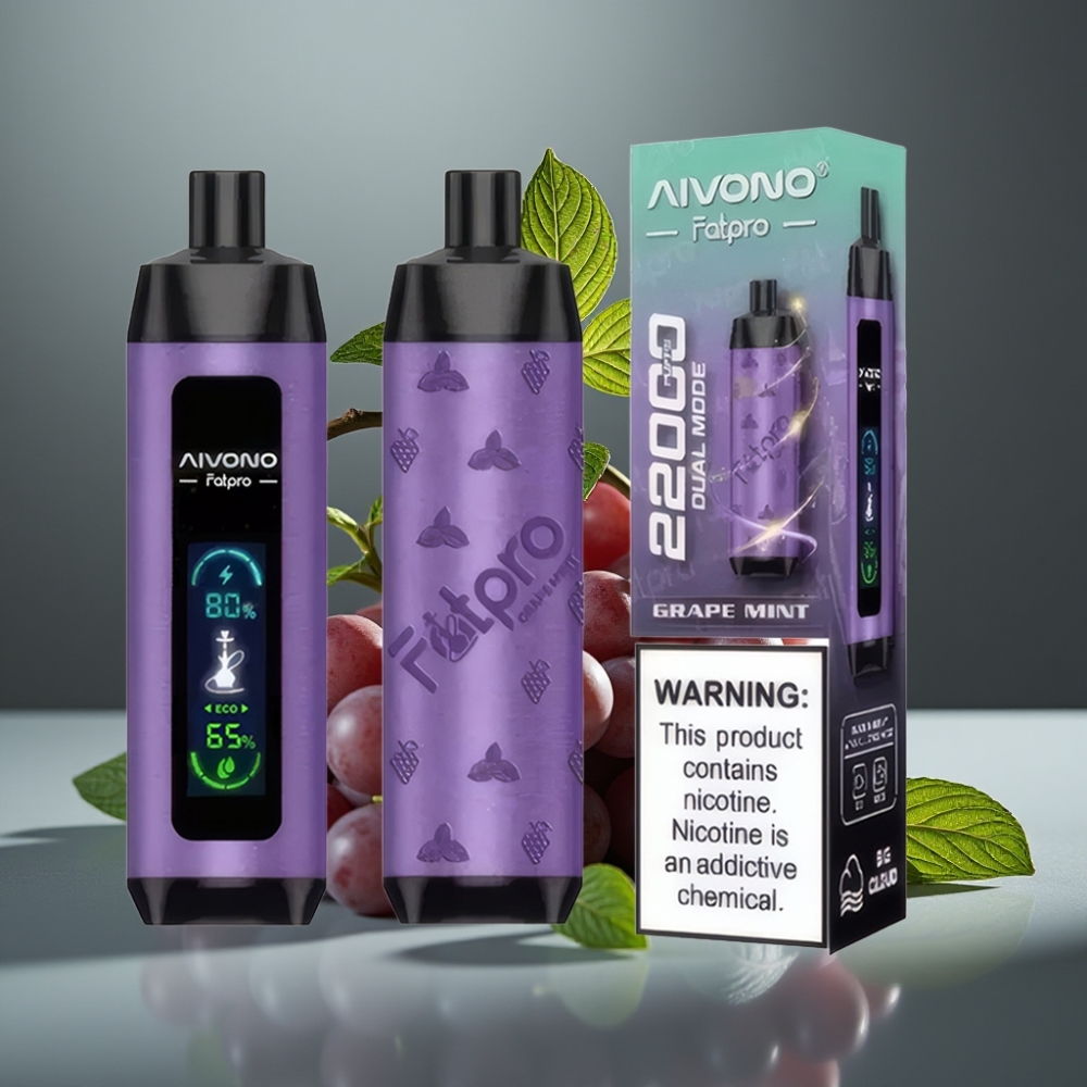 Aivono AIM FATPRO 22000 Puffs Druva Mynta 28ml 5% 600mAh