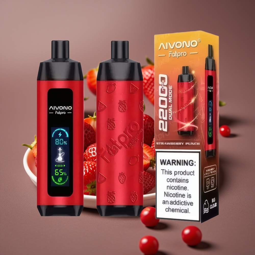 Aivono AIM FATPRO Jordgubb Punch 22000 Puffs 28ml 0-5% Nikotin 600mAh