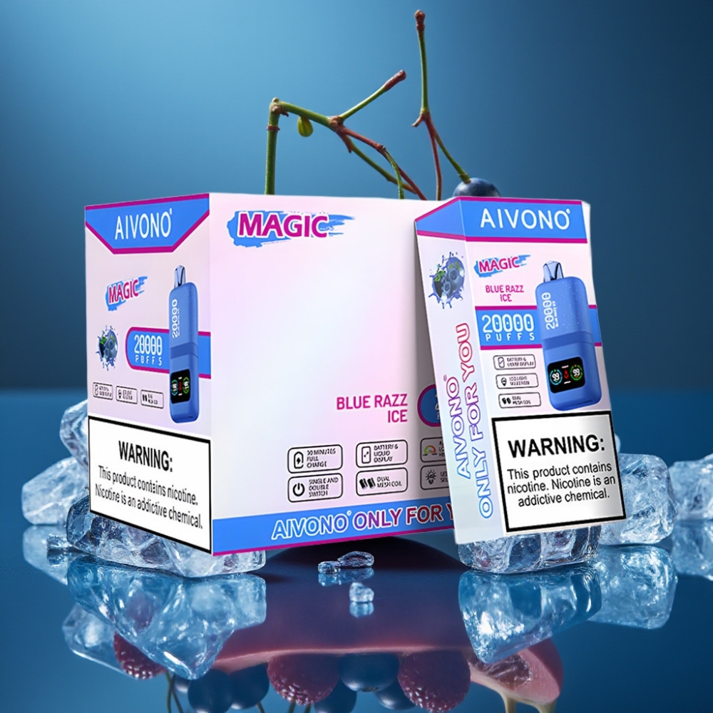 Aivono AIM MAGIC 20000 Puffs Blå Razz Is 26ml Typ-C LCD 600mAh
