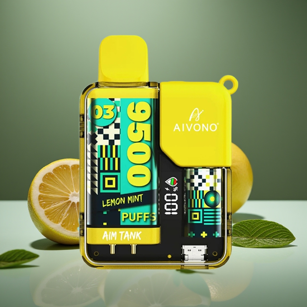 Aivono AIM-TANK 9500 Puffs Citronmynta 18ml 650mAh LCD 1.2ohm