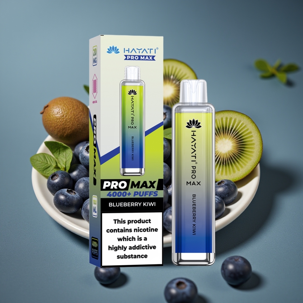 Hayati Pro Max 4000 E-cig Blåbär Kiwi, 2ml/10ml, 2%/5%, 1400mAh