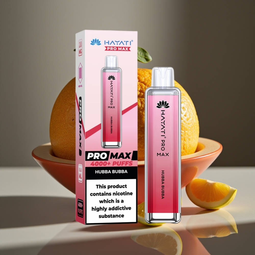 Hayati Pro Max 4000 Hubba Bubba Engångsvape, 2%/5% Nikotin, 1400mAh, 28x28x120mm