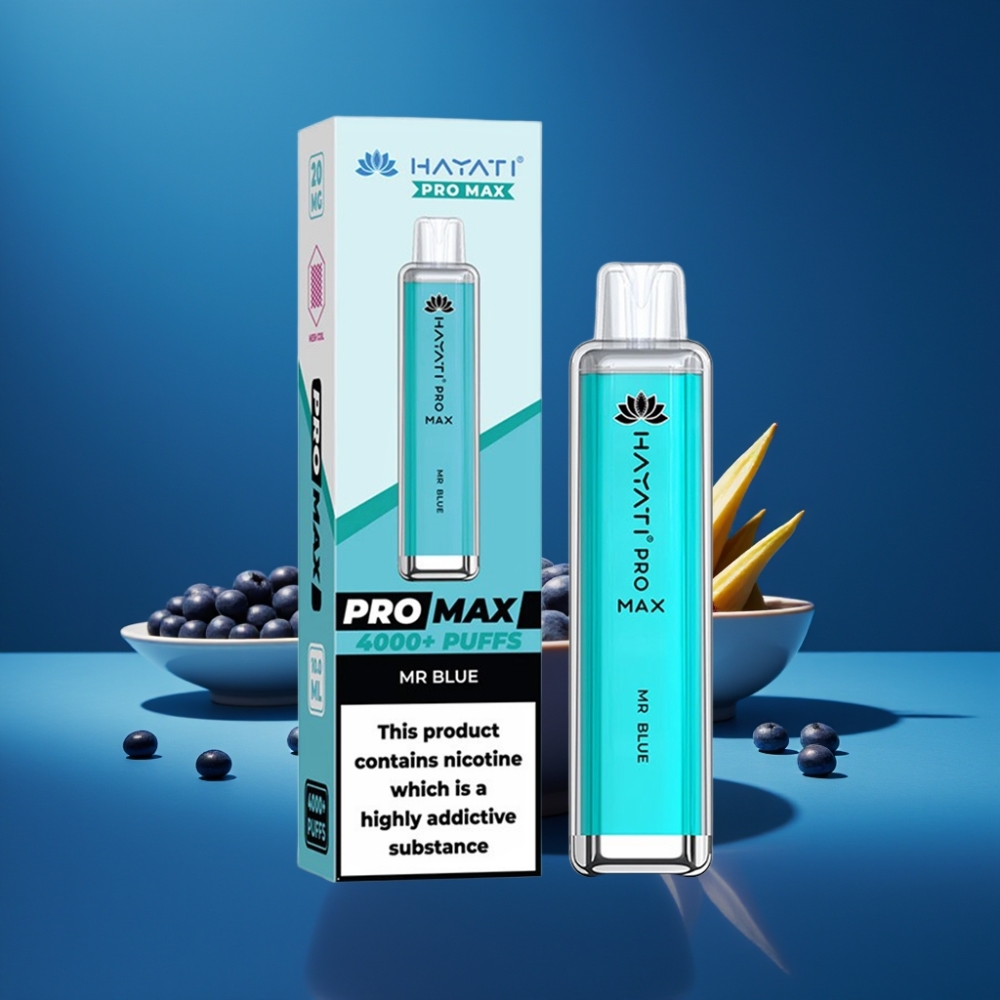 Hayati Pro Max 4000 Puffs Engångs Vape Herr Blå – 2ml/10ml, 1400mAh, 1.1 Ohm Mesh