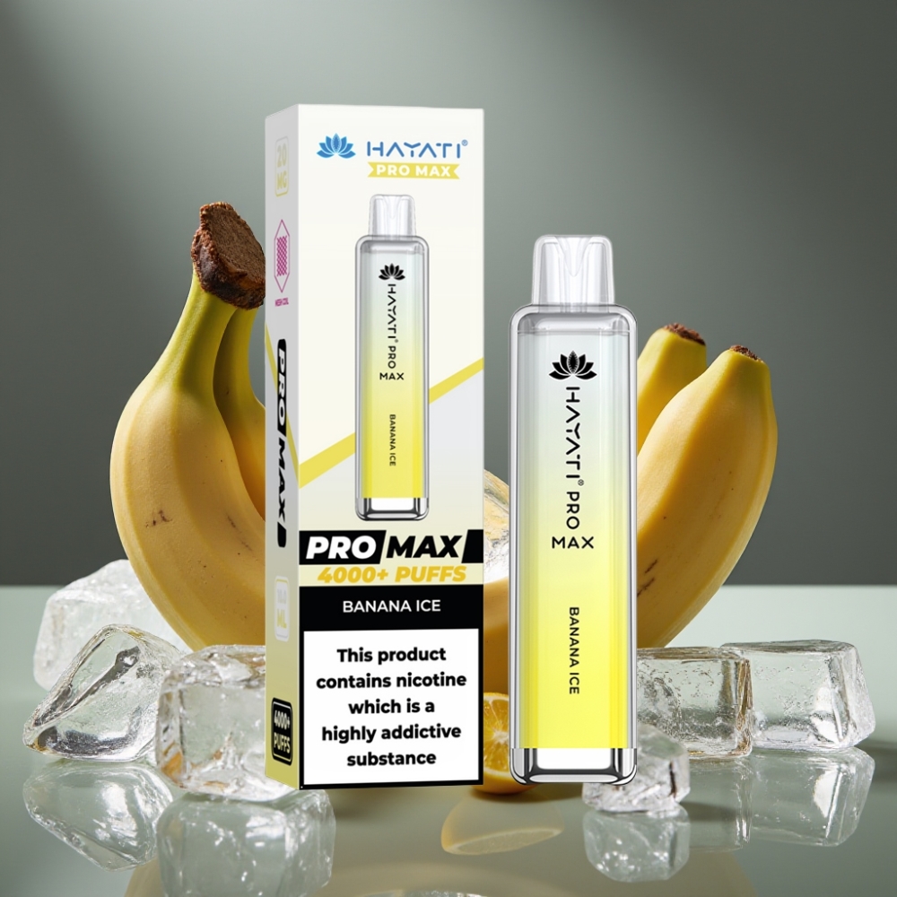 Hayati Pro Max 4000 Puffs Engångsvape Bananis & 1400mAh, 2ml/10ml, 2%/5% Nikotin