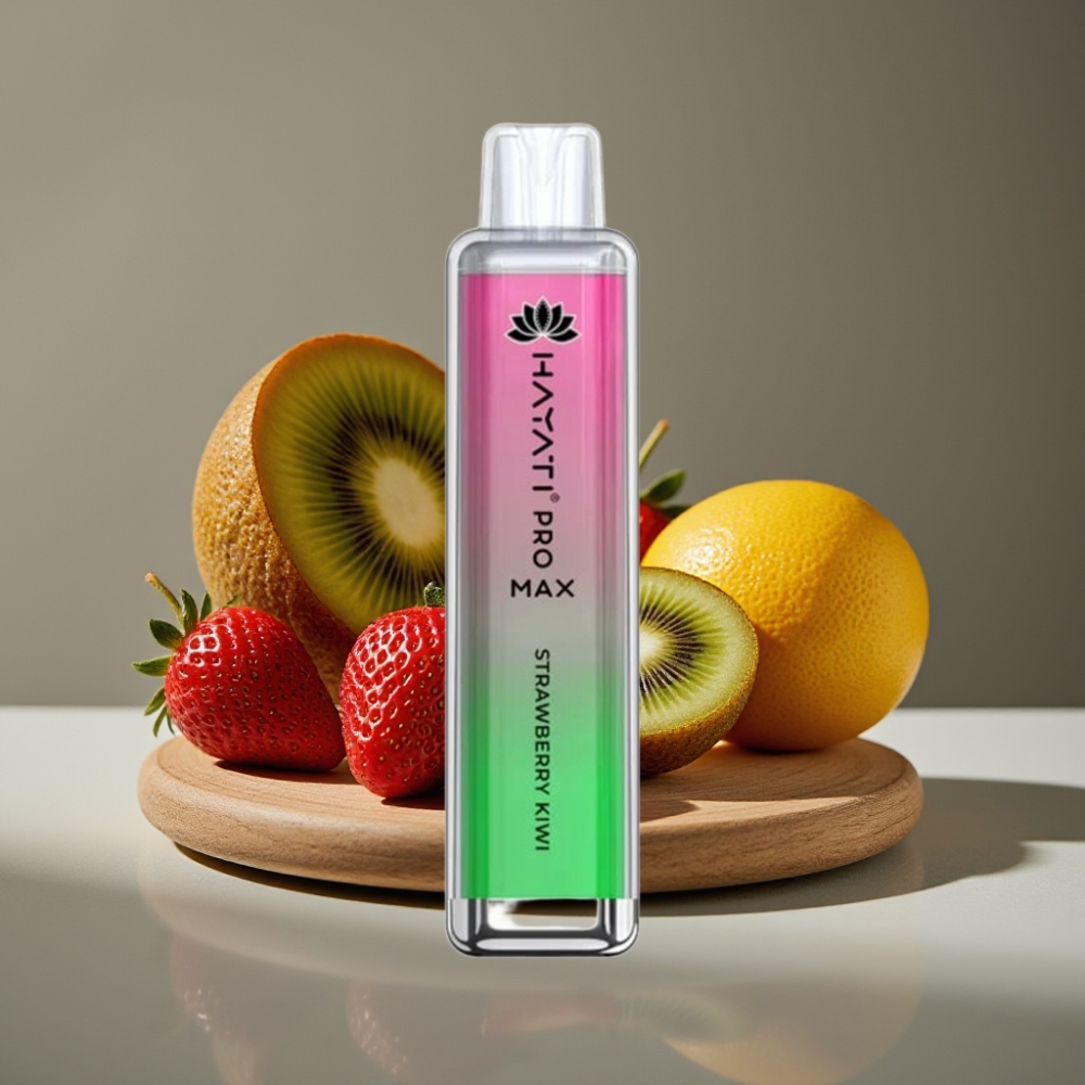 Hayati Pro Max 4000 Puffs Engångsvape JordgubbKiwi, 1400mAh, 2ml/10ml, 2%/5% Nikotin