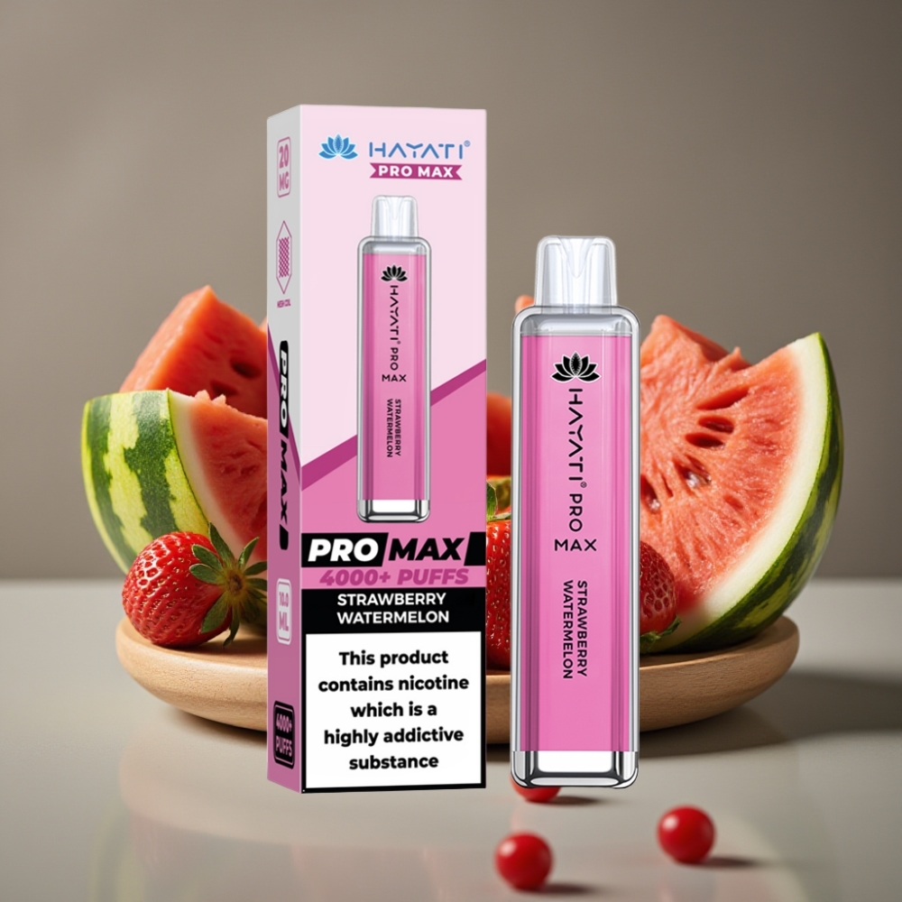 Hayati Pro Max 4000 Puffs Engångsvape Jordgubb Vattenmelon 2ml/10ml, 1400mAh, 1.1 Ohm