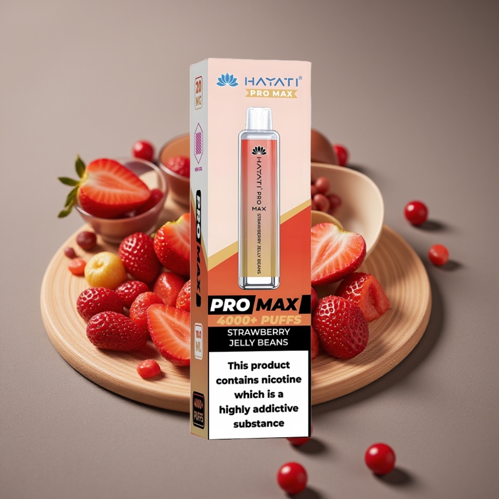 Hayati Pro Max 4000 Puffs Engångsvape Jordgubbsgelébon & 4000 puffar, 1400mAh, 2ml+10ml