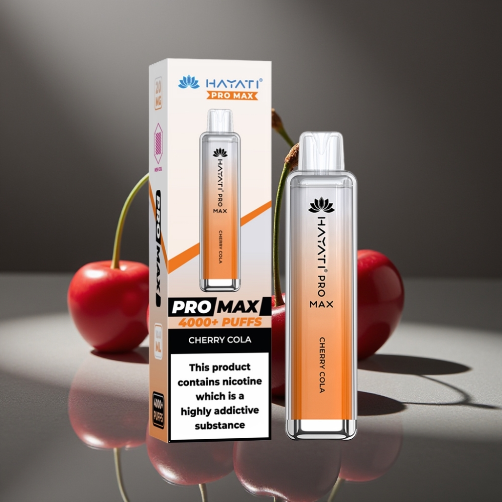 Hayati Pro Max 4000 Puffs Engångsvape Körsbärs Cola 2ml/10ml 1400mAh