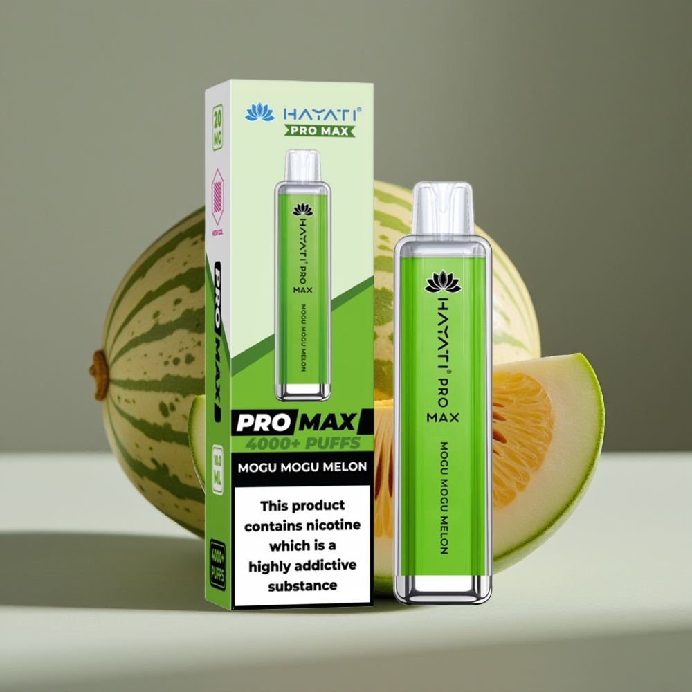 Hayati Pro Max 4000 Puffs Engångsvape Mogu Mogu Melon, 2ml/10ml, 1400mAh, 2%/5% Nikotin