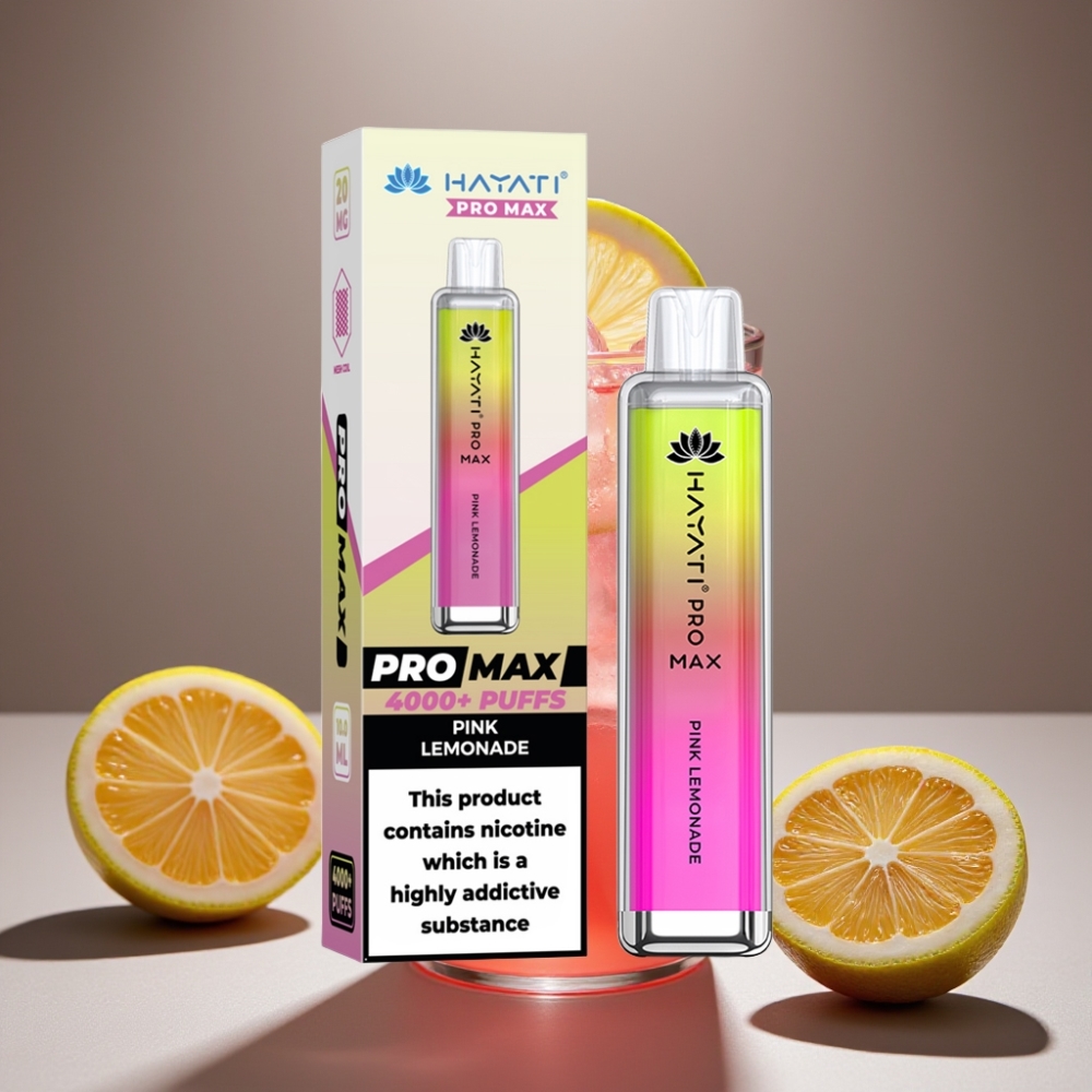 Hayati Pro Max 4000 Puffs Engångsvape Rosén Lemonad, 1400mAh, 2ml/10ml, 2%/5% Nikotin