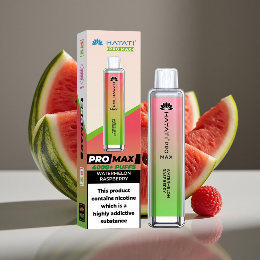 Hayati Pro Max 4000 Puffs Engångsvape Vattenmelon Hallon, 2ml/10ml, 1400mAh, 1.1 Ohm