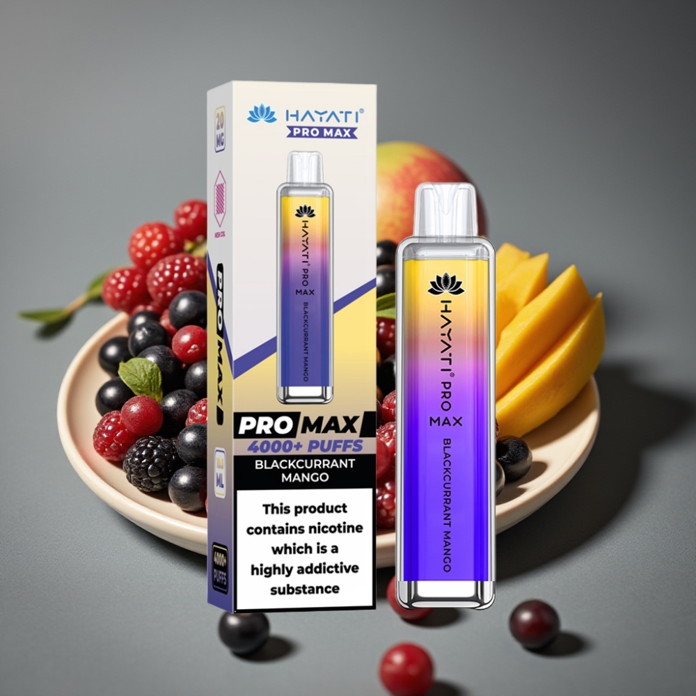 Hayati Pro Max Svartvinbär Mango 4000 Puffs 1400mAh 2ml TPD
