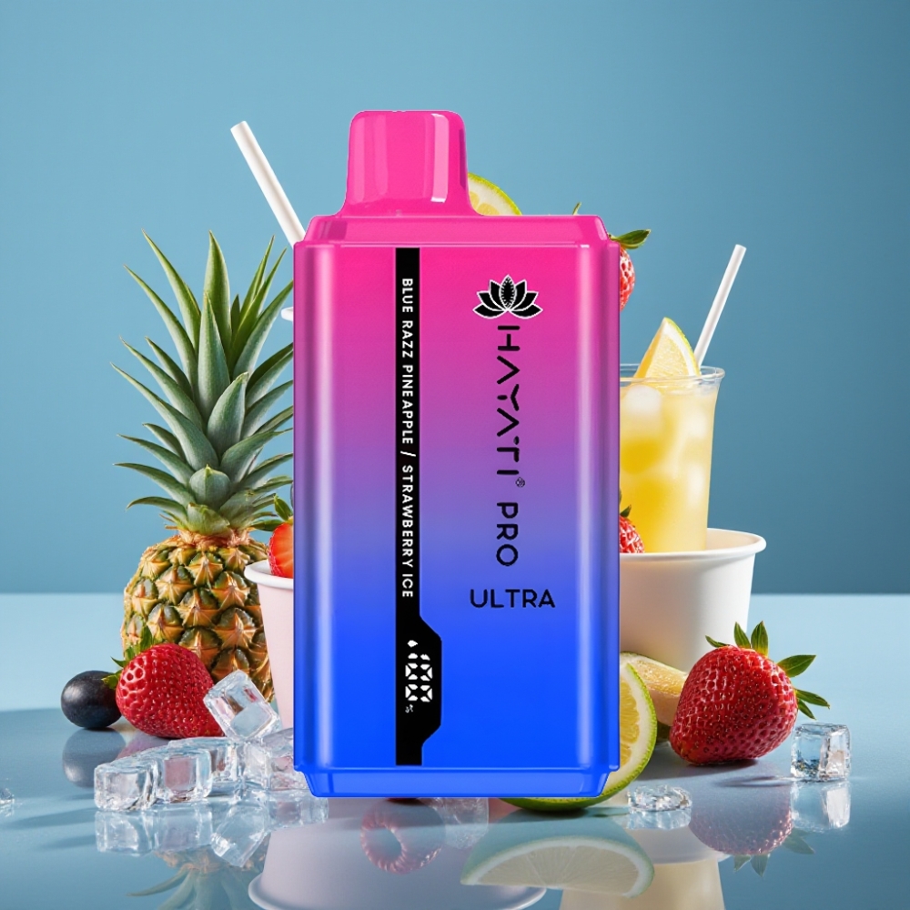 Hayati Pro Ultra 15000 Puffs Blå Hallon Ananas Jordgubb Is 15000+ puffar 2×12ml 2%