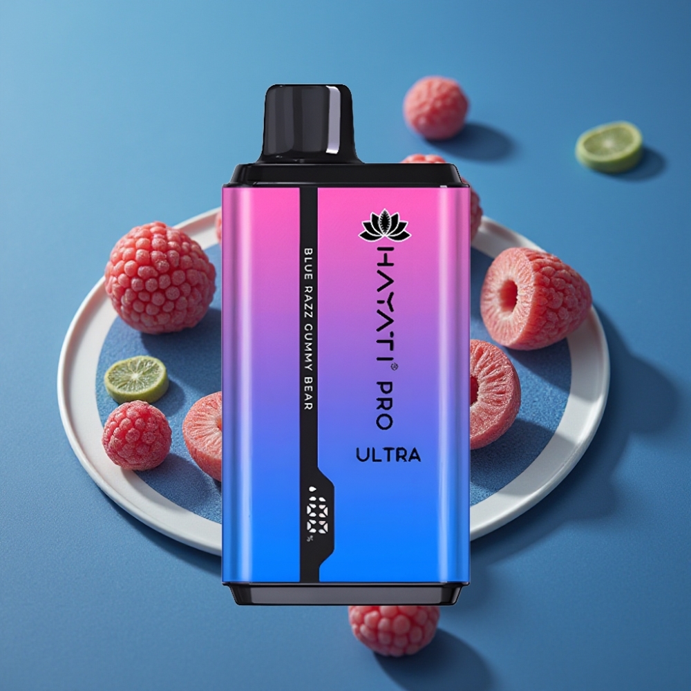 Hayati Pro Ultra 15000 Puffs Blå Razz Godisbjörn 850mAh 2×12ml 2%