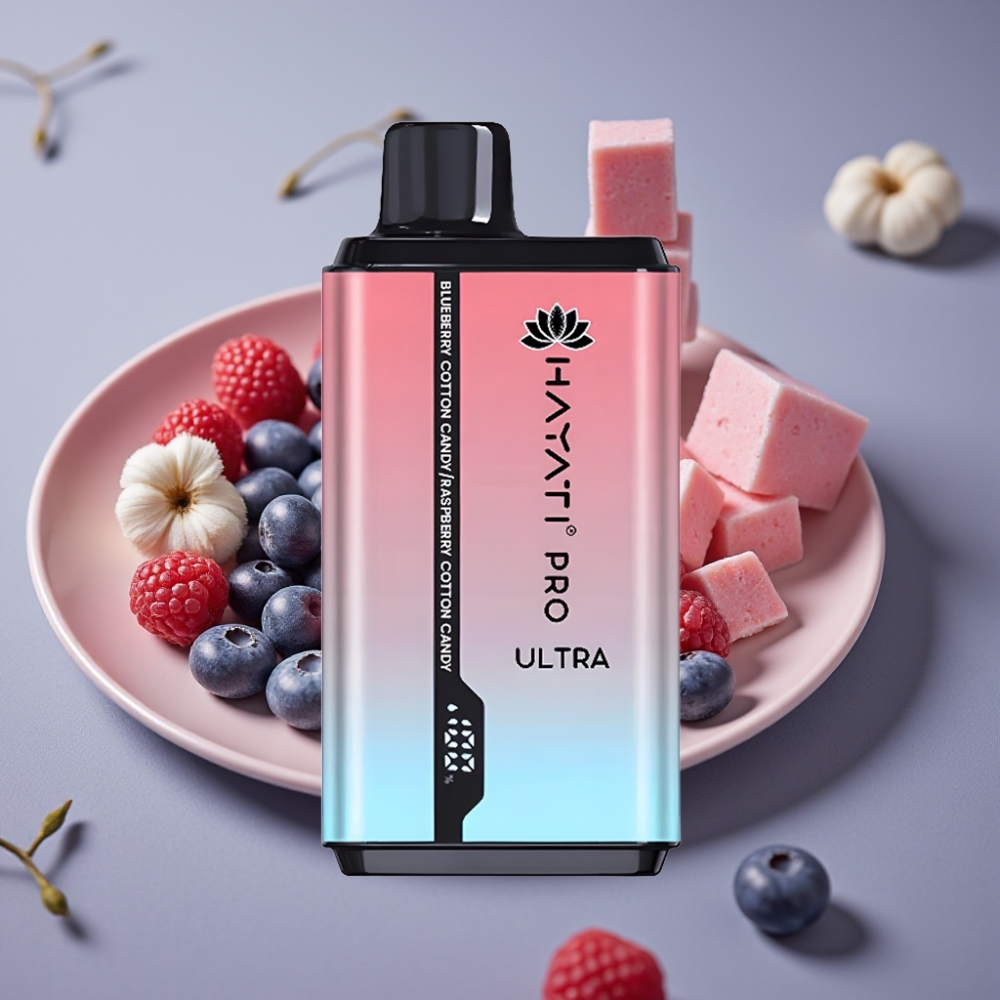 Hayati Pro Ultra 15000 Puffs Blåbärs Sockervadd Hallonsockervadd 15000+ puffar 2×12ml 2%