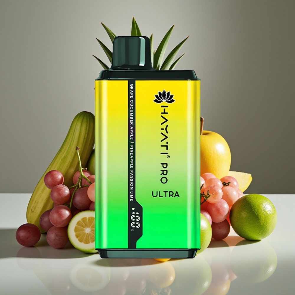 Hayati Pro Ultra 15000 Puffs Druva Gurka Äpple Ananas Passion 15000+ puffar 2×12ml 2%