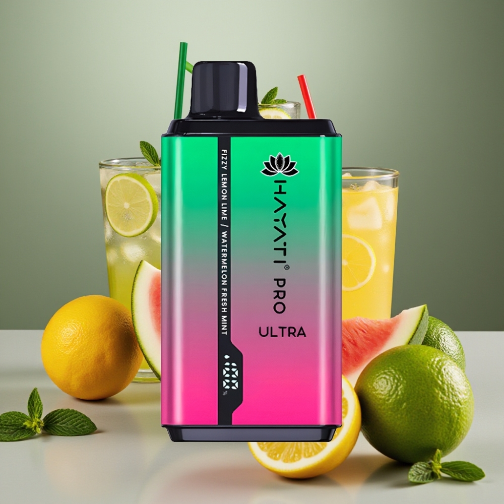 Hayati Pro Ultra 15000 Puffs Fizzy Citron & Lime Vattenmelon Färsk Mynta 15000+ puffar 2×12ml
