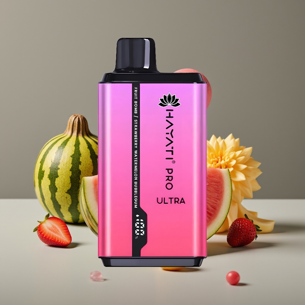 Hayati Pro Ultra 15000 Puffs Fruktbomb Jordgubb’ Vattenmelon Tuggummi 15000+ puffar 2×12ml 2%