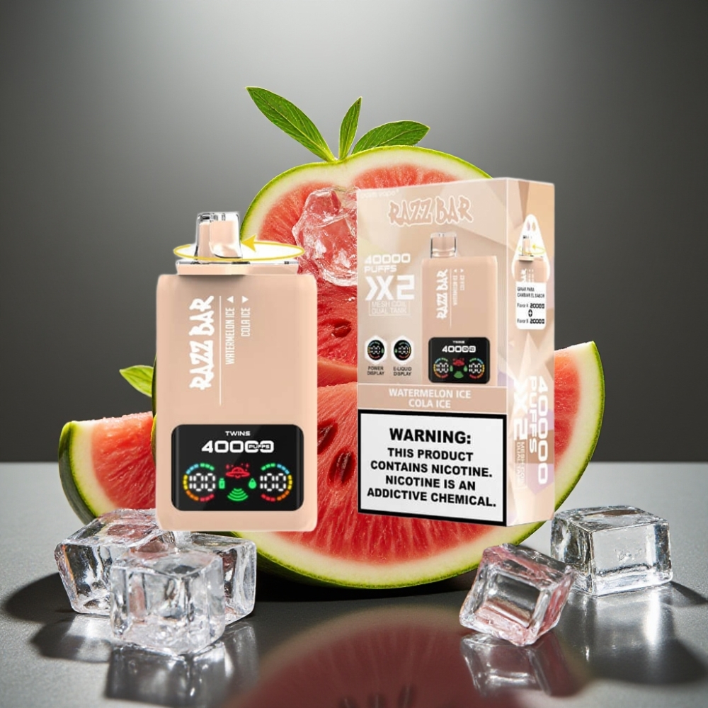 Razz Bar 40000 Puffs Engångsvape Vattenmelon Is & Cola Is, 650mAh, Type-C, 1.0Ω×2 Mesh Coil
