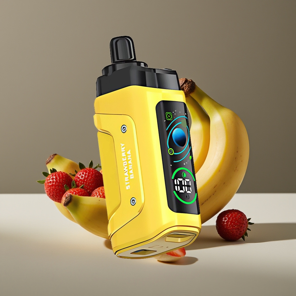 Razz Bar 45000 Puffs Engångsvape Jordgubb Banan 45000 Puffar 1.0 Ohm Mesh Coil Typ-C