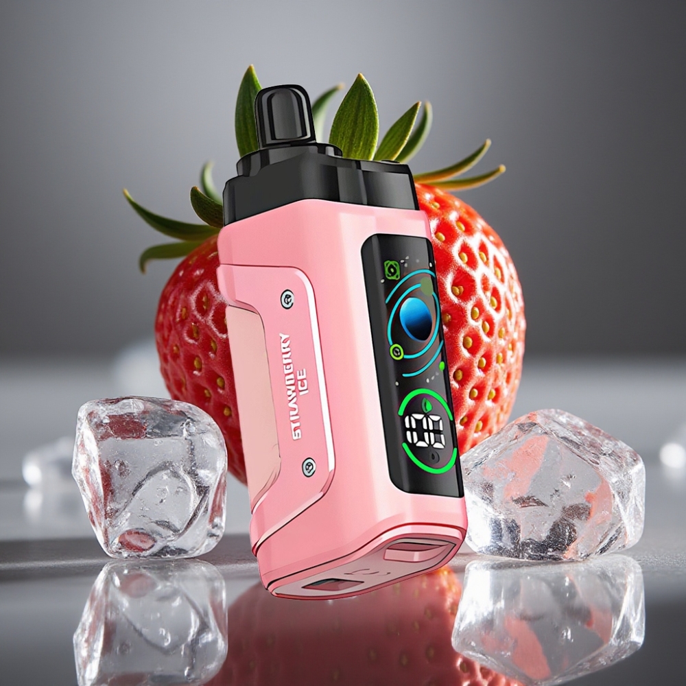 Razz Bar 45000 Puffs Engångsvape Jordgubb Is 45000 Puffs, 1.0 Ohm Mesh, Justerbar Luftflöde