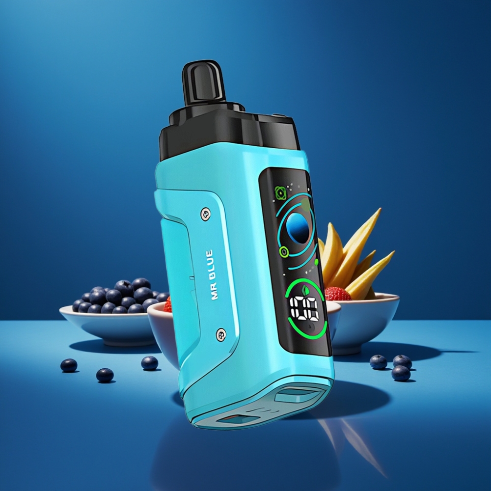 Razz Bar 45000 Puffs Engångsvape Mr Blå – 45000 puff, 1.0 Ohm Mesh, Justerbar luftflöde