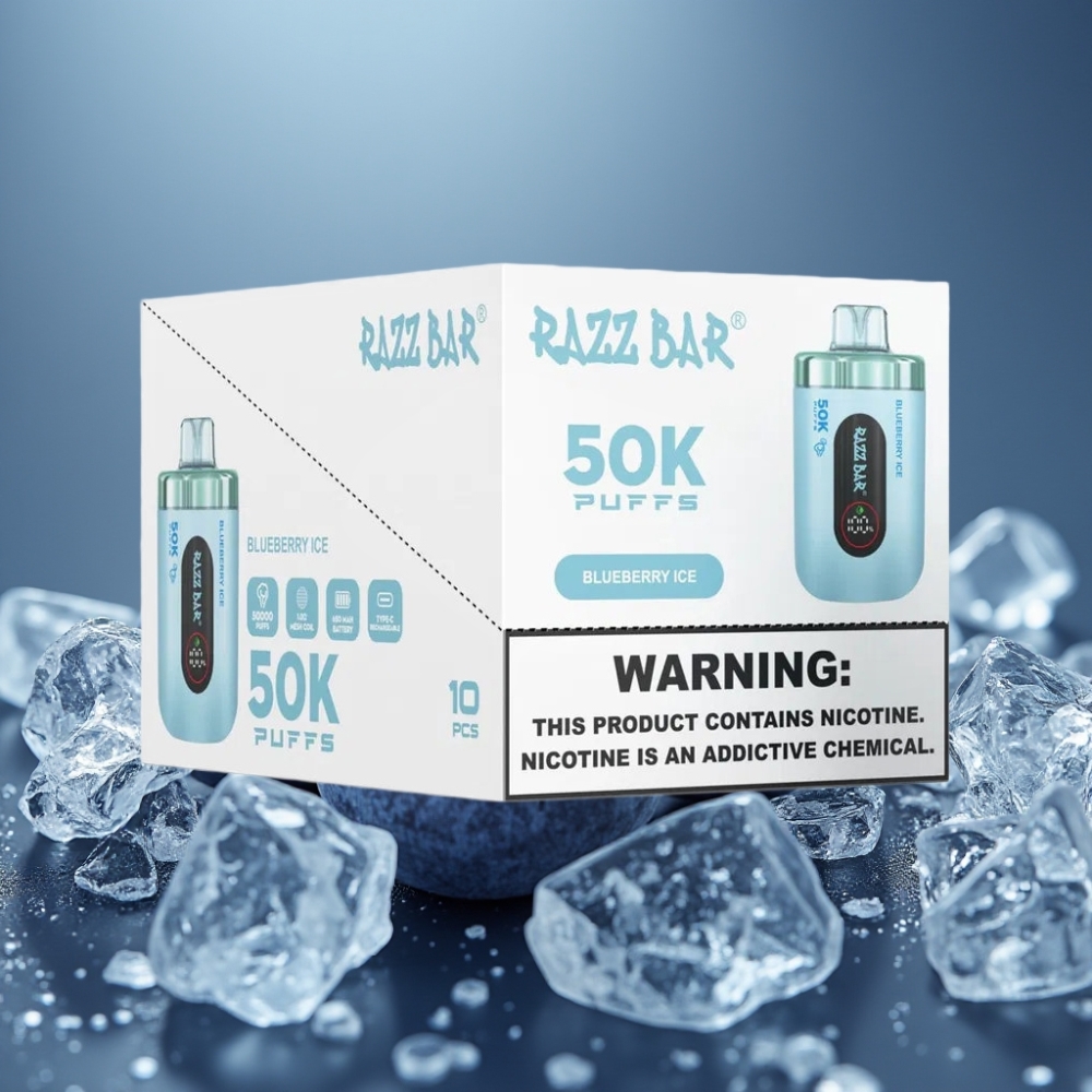 Razz Bar 50K Puffs Engångsvape Blåbärsis & 50000 Puffs, 1.0 Ohm, 650 mAh