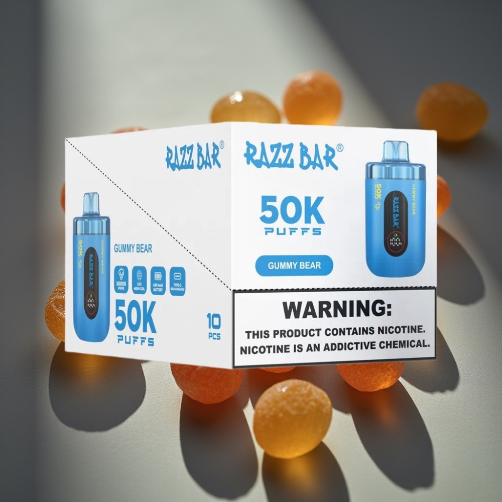 Razz Bar 50K Puffs Engångsvape Godisbjörn 50000 Puffar 1.0 Ohm Mesh 650 mAh