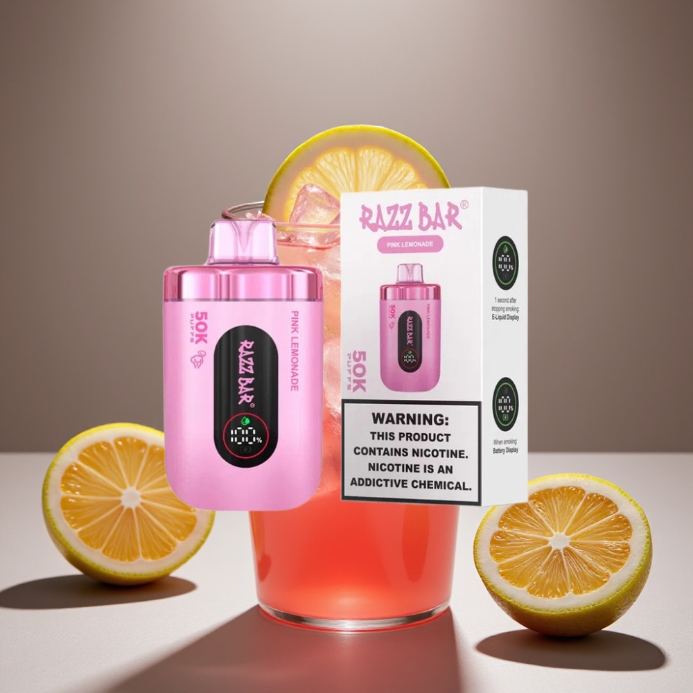 Razz Bar 50K Puffs Engångsvape Rosa Lemonad – 50000 puff, 1.0 Ohm, 650 mAh, Type-C, 2% Nikotin