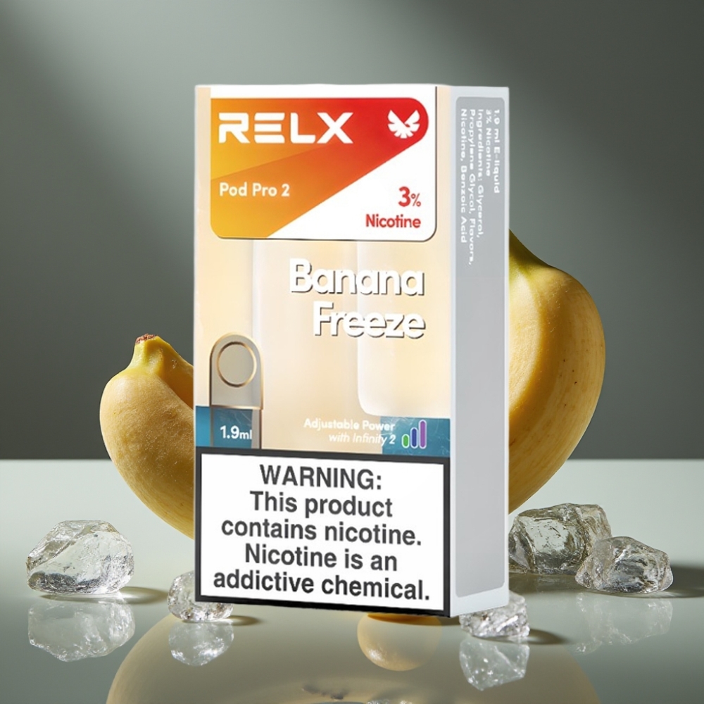 RELX Pod Pro 2 - Bananfrost, 3%, 1.9ml, 600 puff, 3 spänningslägen