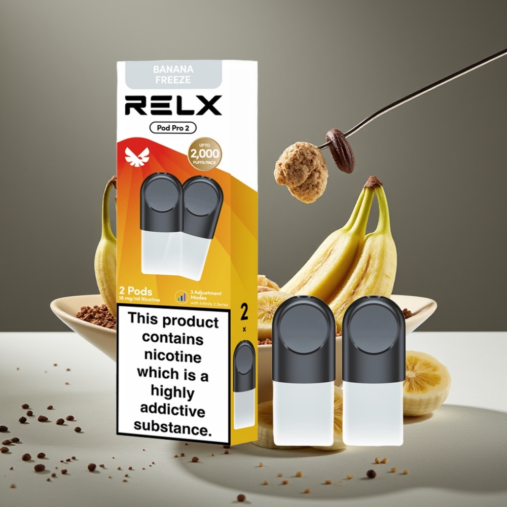 RELX Pod Pro 2 Dessert-Banana Freeze 1,8% nikotin, 600 puffar, 1,9ml