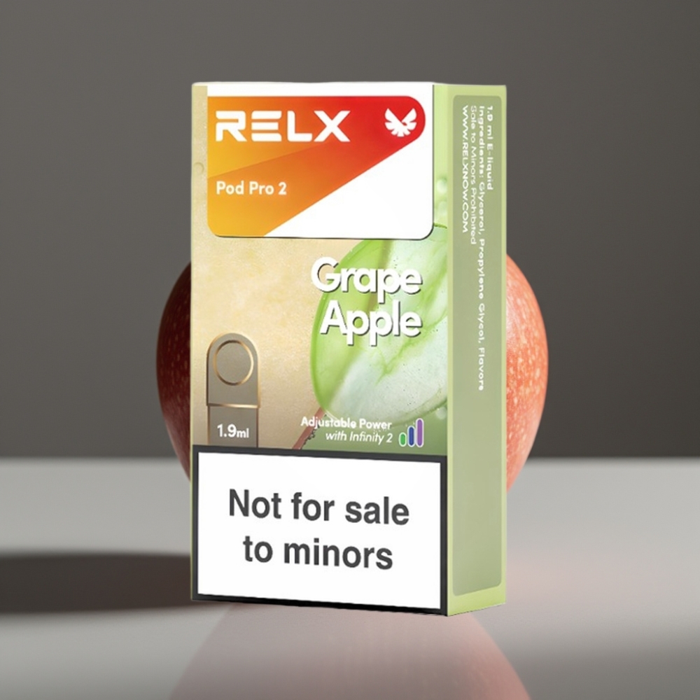 RELX Pod Pro 2 Druva Äpple 0% Nikotin, 600 puffar, 1.9ml, 3 spänningslägen