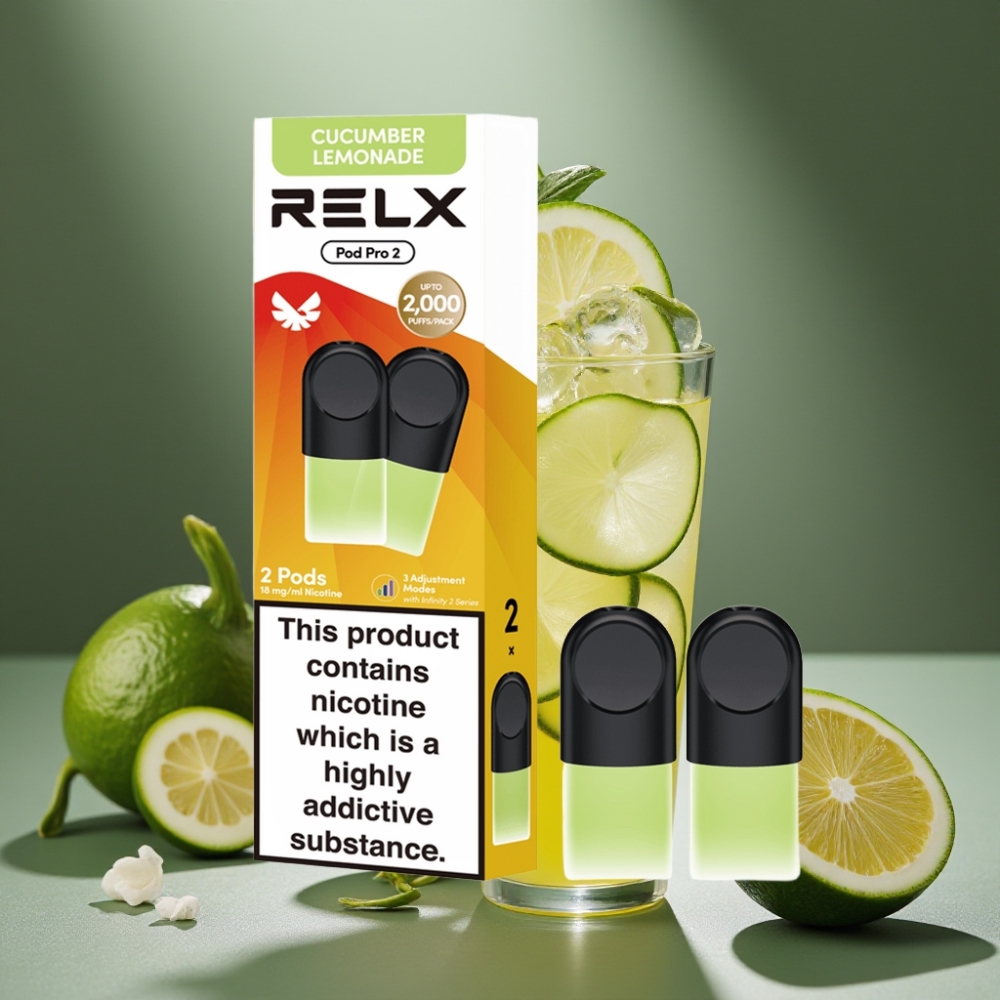 RELX Pod Pro 2 – Gurka Citronad 1,8% nikotin, 600 puff, 1,9ml, 2/3 pods