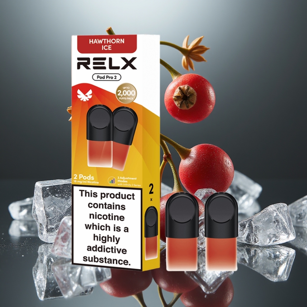 RELX Pod Pro 2 Hagtorn Is 1,8% nikotin, 600 puff, 1,9ml, 3 spänningslägen