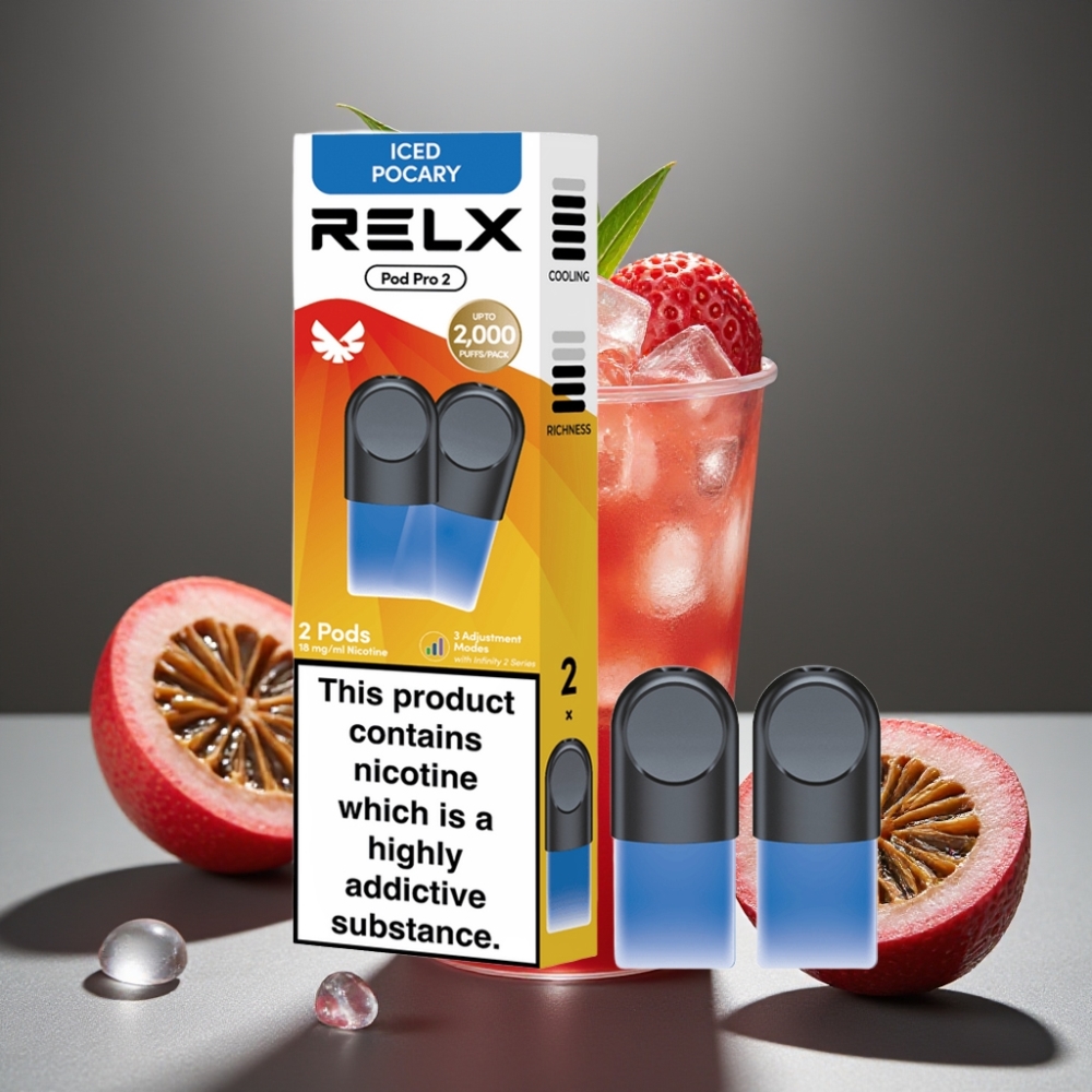 RELX Pod Pro 2 – Iskall Pocary (1,8% nikotin, 600 puff, 1,9ml, 3 spänningslägen)