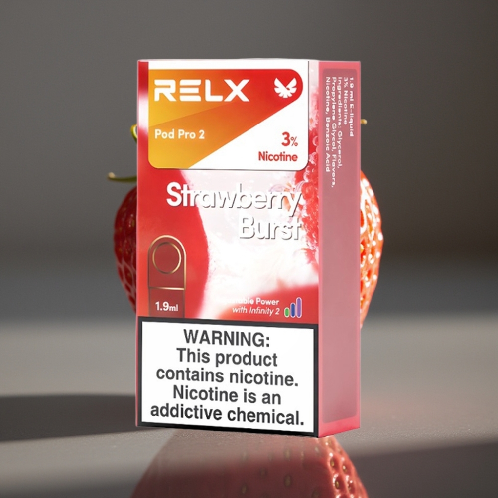 RELX Pod Pro 2 Jordgubbsmättad 3% Nikotin, 600 puffar, 1.9ml
