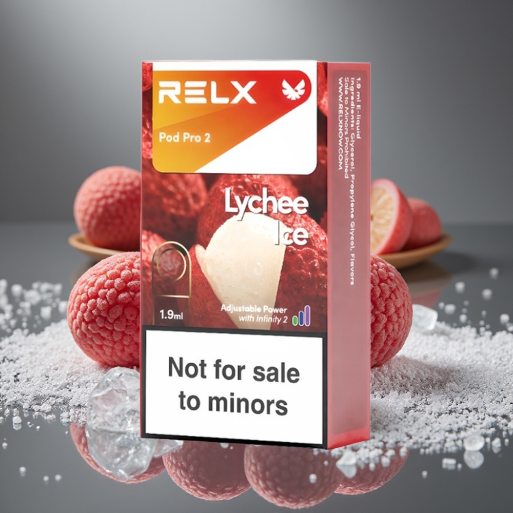 RELX Pod Pro 2 Litchi Ice 0% Nikotin, 600 puffar, 1.9ml, 3 spänningslägen