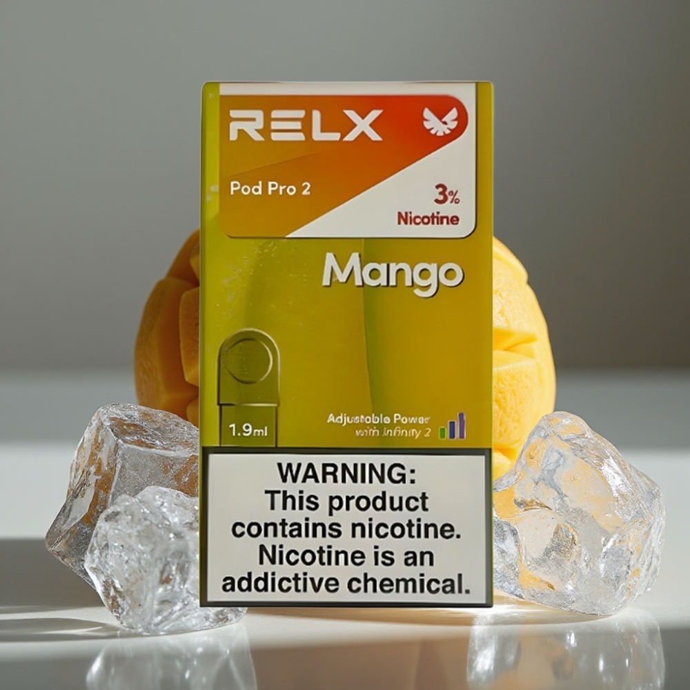 RELX Pod Pro 2 Mångo Is 3% 600 puffar 1,9ml 3 spänningslägen