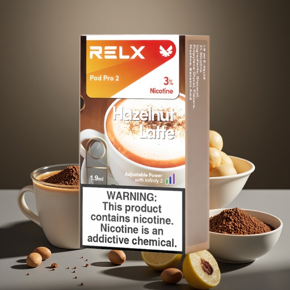 RELX Pod Pro 2 – Nötkräm Latte, 3%, 600 puffar, 1.9ml, 2/3 pods/pack