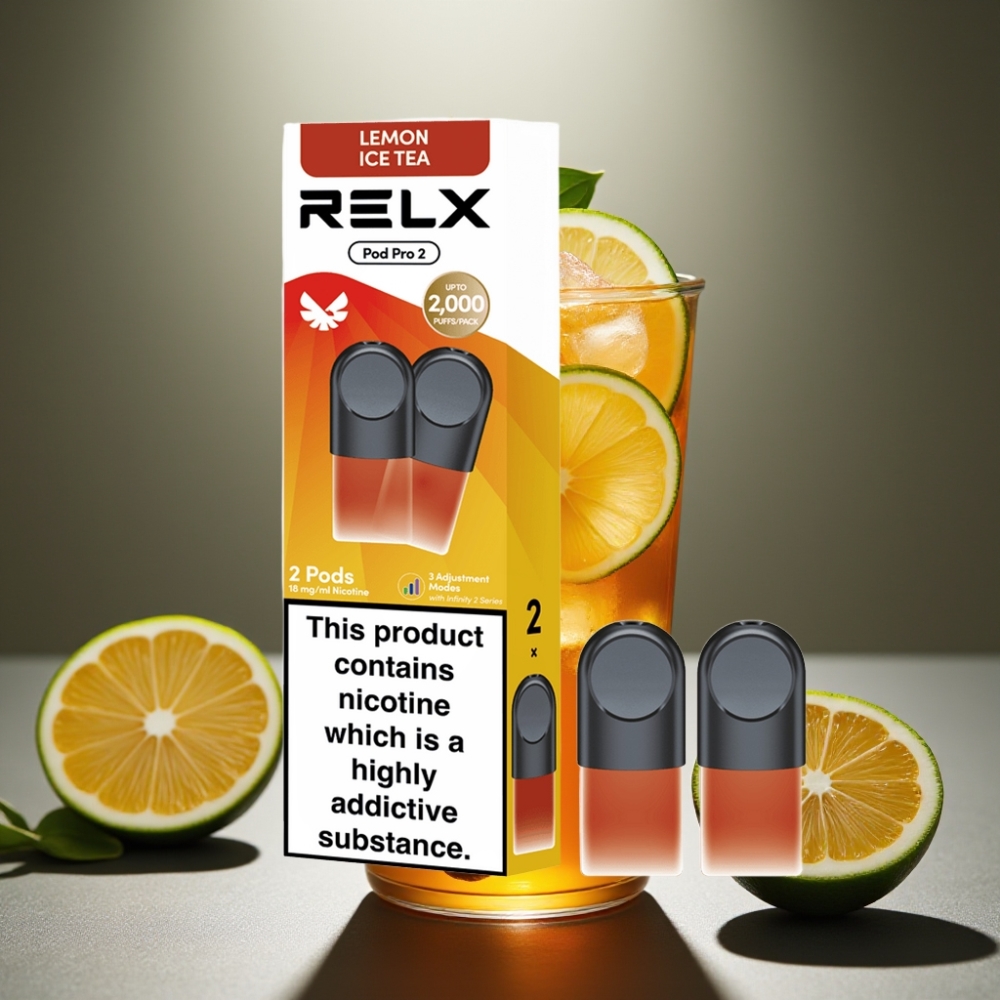 RELX Pod Pro 2 Te-Citron Is 1,8% Nikotin, 600 puffar, 1,9ml, 3 spänningslägen