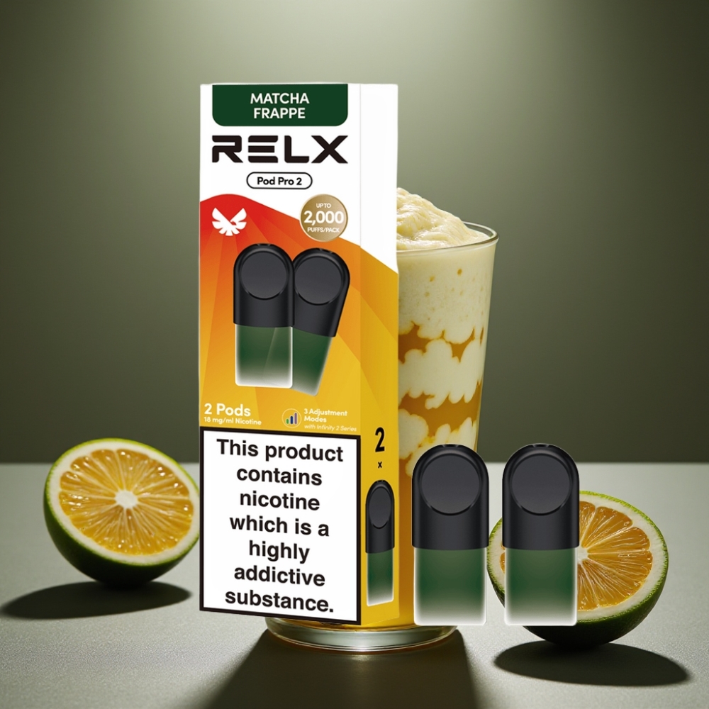 RELX Pod Pro 2 Te-Matcha Frappé 1,8% nikotin, 600 puff, 1,9ml, 5,5W/6,5W/8W