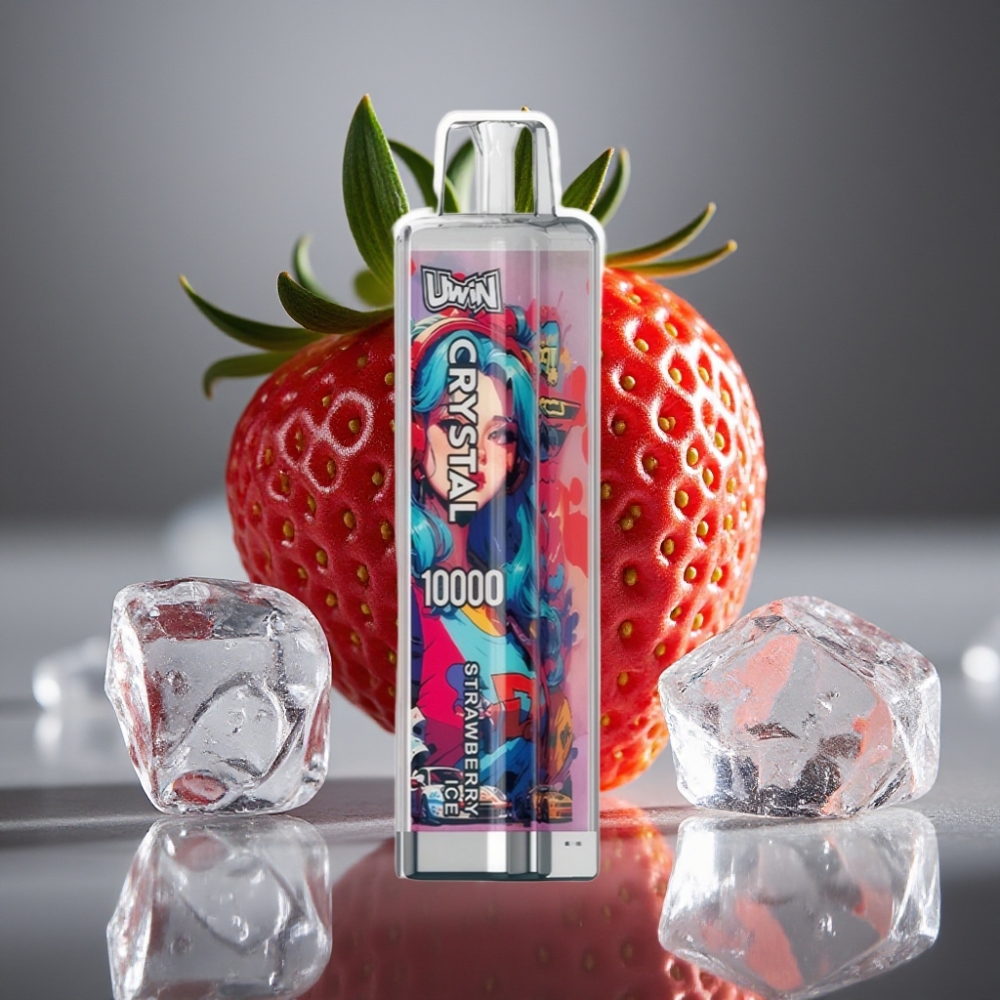 UWIN Crystal 10000 Puffs Jordgubbe Is, 18ml, 650mAh, RGB-belysning