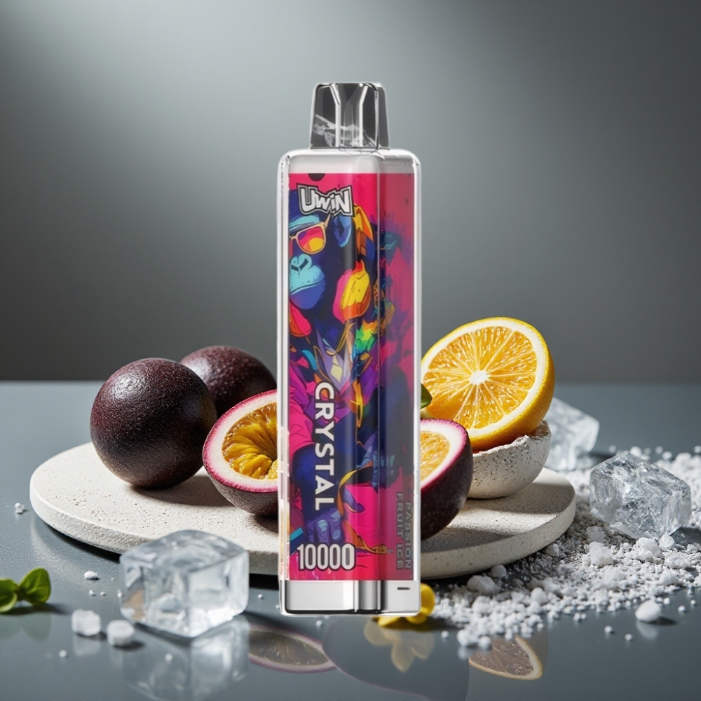 UWIN Crystal 10000 Puffs Passionfrukt Is – 18ml, 650mAh, Type-C
