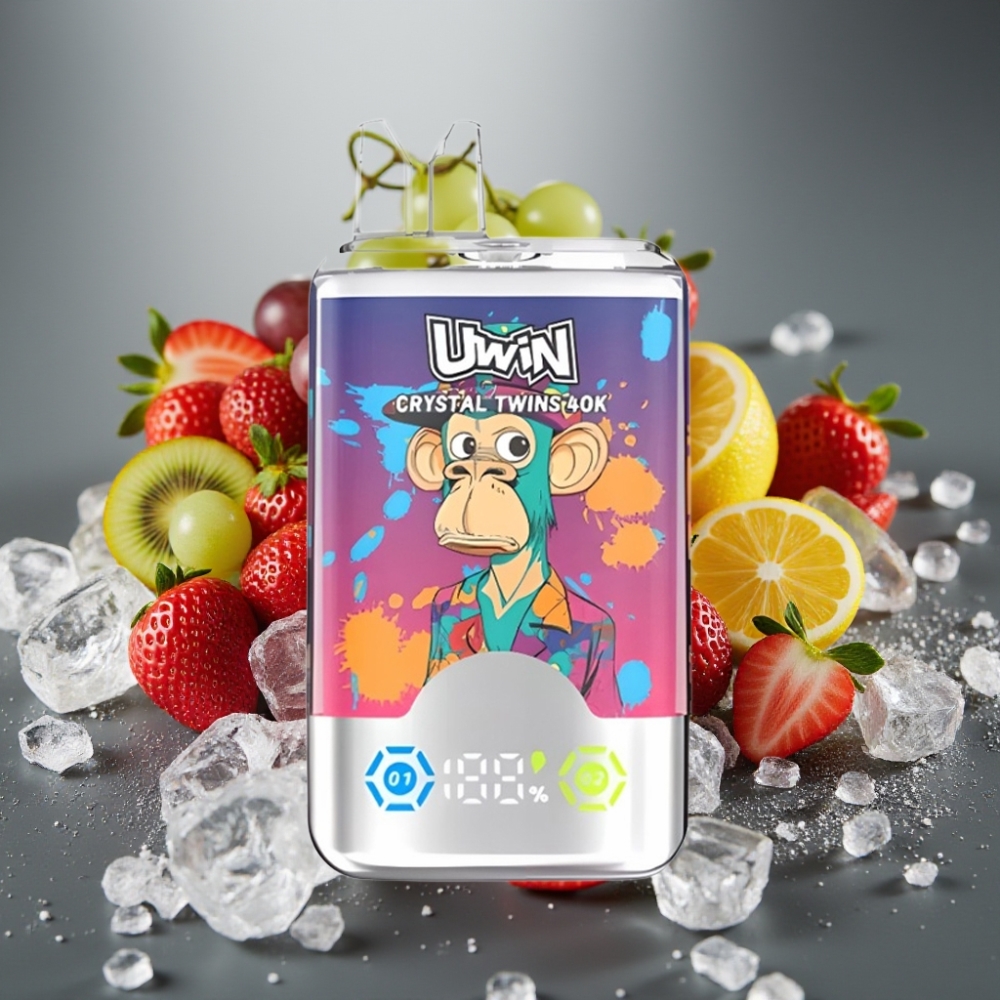 UWIN Crystal Twins 40000 Puffs Jordgubb Kiwi Vindruva Is 32ml 850mAh Typ-C