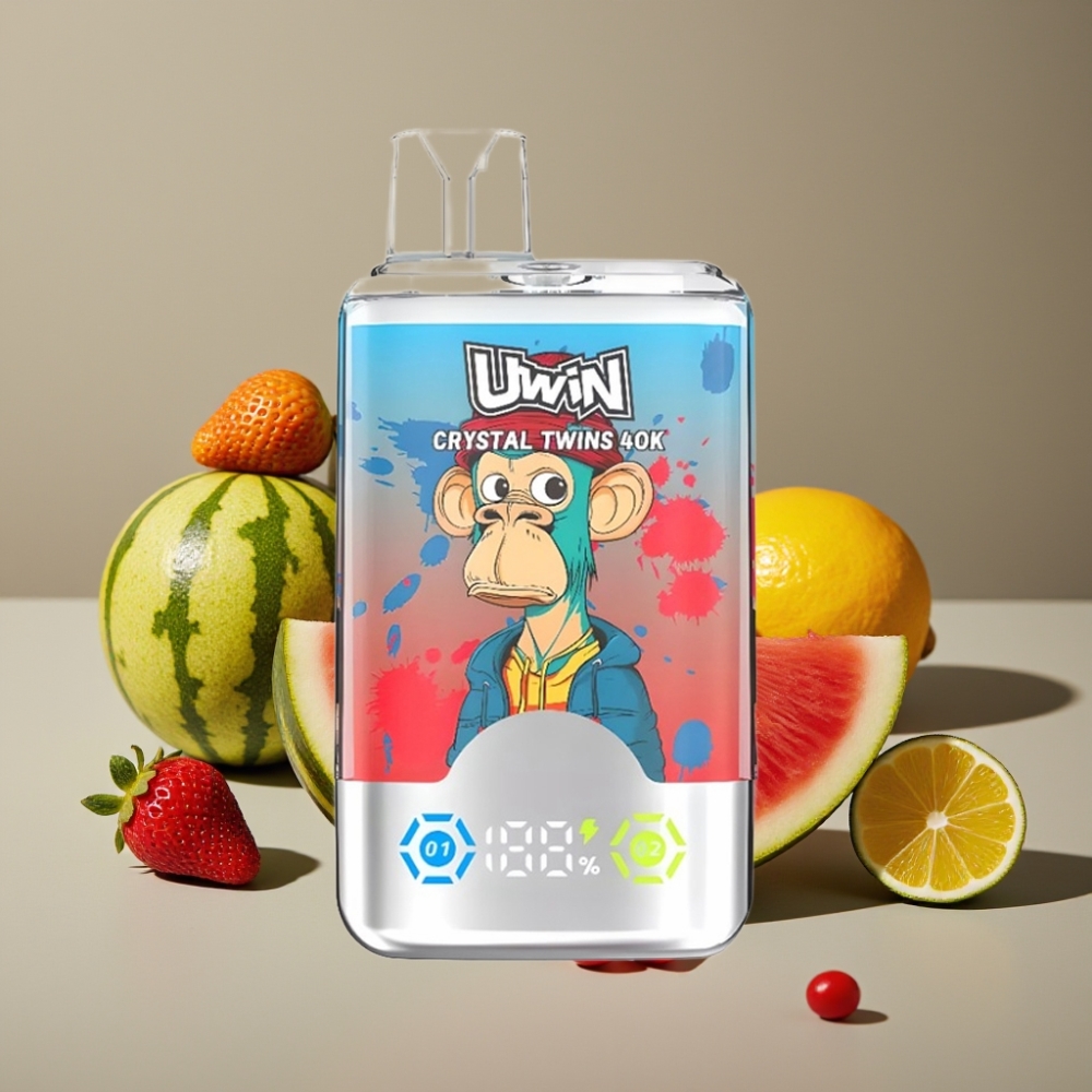UWIN Crystal Twins Jordgubb Vattenmelon Citron Lime 40000 Puff, 32ml, 850mAh