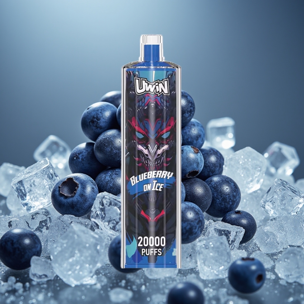 Uwin Shisha Hookah Crystal 20000 Puffs Blåbär På Is 0-5% 22ml Typ-C 650mAh Mesh