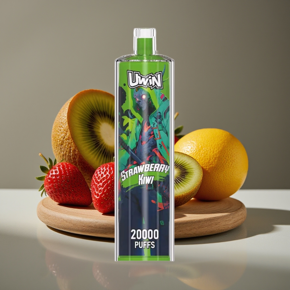Uwin Shisha Hookah Crystal 20000 Puffs Jordgubb Kiwi 0-5% 22ml Type-C Mesh